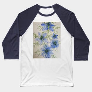 Blue cornflowers watercolor painting Baseball T-Shirt